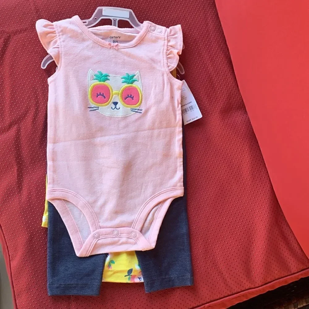Take 50% OFF- Carter 3pcs Girls Wear, Size-9M